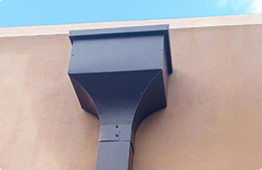 Assorted seamless gutter add‑ons and components shown for residential exterior use, emphasizing Aquasoltech’s professional seamless gutter installation services in San Diego.